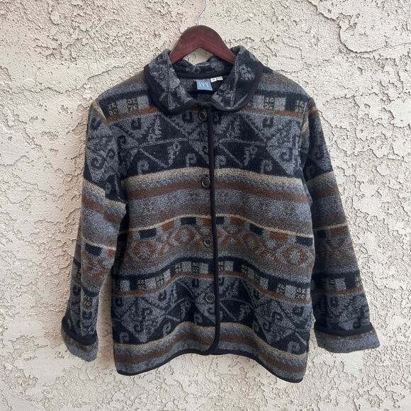 Vintage Southwest Aztect Wool Coat Size Women’s Medium - Picture 1 of 6